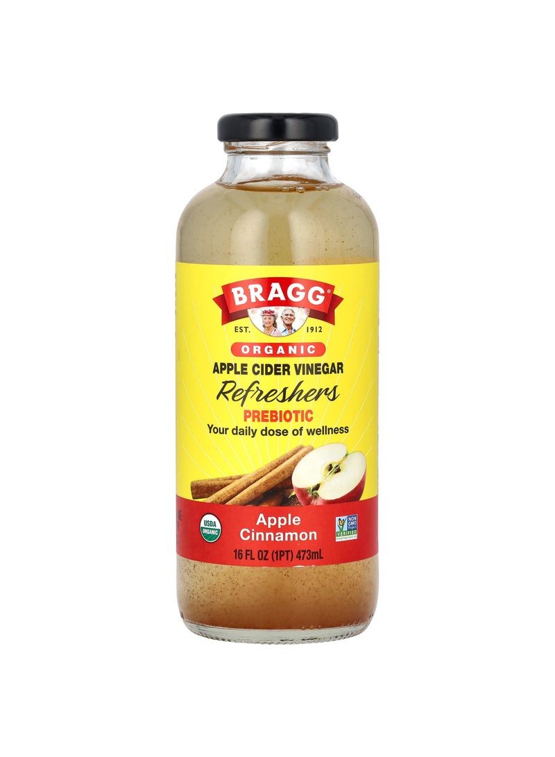 Organic Apple Cider Vinegar Refreshers, Prebiotic, Apple Cinnamon, 16 fl oz (473 ml)